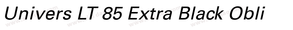 Univers LT 85 Extra Black Oblique字体转换